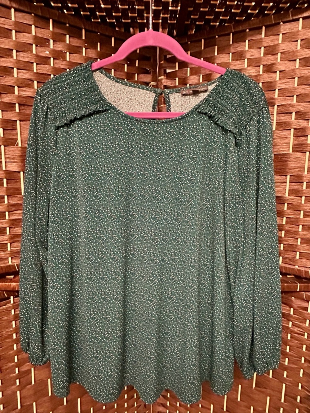 Adrianna Papell 3/4 Sleeve Teal Green Blouse